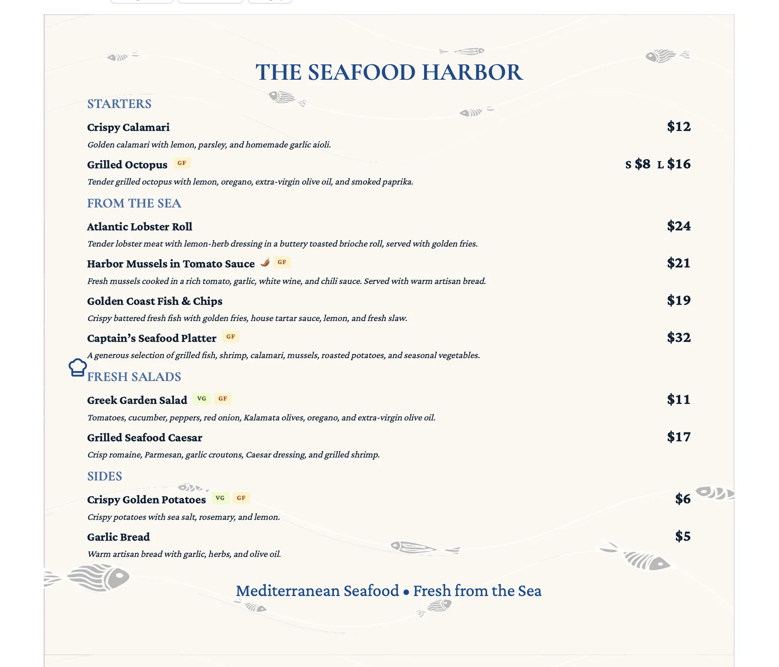 A Menu Author menu embedded on a third-party web page